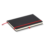 Caderno A5 pautado de capa dura em PU ideal para gravação a laser cor vermelho quinta vista