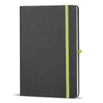 Caderno A5 pautado de capa dura em PU ideal para gravação a laser cor verde