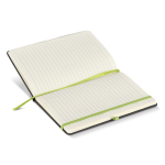 Caderno A5 pautado de capa dura em PU ideal para gravação a laser cor verde quarta vista