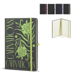 Caderno A5 pautado de capa dura em PU ideal para gravação a laser