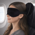Almofada de viagem 2 em 1 com máscara integrada e capa sexta vista