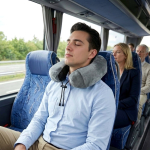 Almofada de viagem em espuma viscoelástica com capa fácil de guardar cor cinzento oitava vista