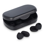 Tampões de ouvidos de silicone macio com estojo e em 3 tamanhos cor preto