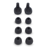 Tampões de ouvidos de silicone macio com estojo e em 3 tamanhos cor preto terceira vista