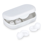 Tampões de ouvidos de silicone macio com estojo e em 3 tamanhos cor branco