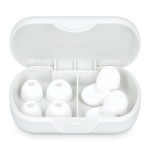Tampões de ouvidos de silicone macio com estojo e em 3 tamanhos cor branco segunda vista