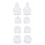 Tampões de ouvidos de silicone macio com estojo e em 3 tamanhos cor branco terceira vista