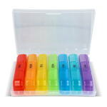 Caixa para comprimidos em plástico com 7 caixas e 3 compartimentos cor multicolor quarta vista