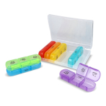 Caixa para comprimidos em plástico com 7 caixas e 3 compartimentos cor multicolor quinta vista
