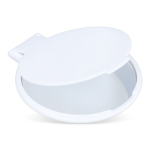 Espelho compacto de plástico com design simples e leve cor branco