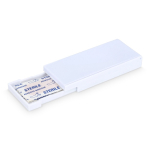 Kit de costura em caixa de plástico com pensos rápido para viagens cor branco segunda vista