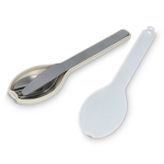 Conjunto de 3 talheres em aço inox numa caixa de plástico resistente cor bege