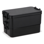Marmita dupla com fecho de clipes e talheres integrados 1,55 L cor preto oitava vista