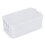 Marmita dupla com fecho de clipes e talheres integrados 1,55 L cor branco