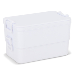 Marmita dupla com fecho de clipes e talheres integrados 1,55 L cor branco oitava vista