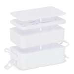 Marmita dupla com fecho de clipes e talheres integrados 1,55 L cor branco nona vista