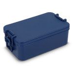 Marmita dupla com fecho de clipes e talheres integrados 1,55 L cor azul-escuro
