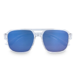 Óculos de sol em plástico reciclado efeito espelhado e proteção UV400 cor azul transparente segunda vista
