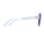 Óculos de sol em plástico reciclado efeito espelhado e proteção UV400 cor azul transparente terceira vista