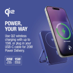 Power bank magnética com carregamento sem fios Fresh'n Rebel 10.000mAh cor azul oitava vista