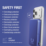 Power bank magnética com carregamento sem fios Fresh'n Rebel 10.000mAh cor azul nona vista