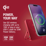 Power bank magnética com carregamento sem fios Fresh'n Rebel 10.000mAh cor vermelho oitava vista