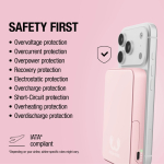 Power bank magnética com carregamento sem fios Fresh'n Rebel 10.000mAh cor cor-de-rosa nona vista