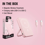 Power bank magnética com carregamento sem fios Fresh'n Rebel 10.000mAh cor cor-de-rosa