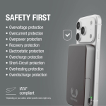 Power bank magnética com carregamento sem fios Fresh'n Rebel 10.000mAh cor cinzento-escuro nona vista