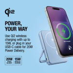 Power bank magnética com carregamento sem fios Fresh'n Rebel 10.000mAh cor azul-claro oitava vista