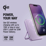 Power bank magnética com carregamento sem fios Fresh'n Rebel 10.000mAh cor lilás oitava vista