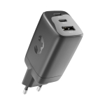 Carregador rápido com tripla porta 1 USB-A e 2 USB-C Fresh'n Rebel 67W cor cinzento-escuro segunda vista