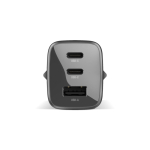 Carregador rápido com tripla porta 1 USB-A e 2 USB-C Fresh'n Rebel 67W cor cinzento-escuro