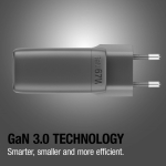Carregador rápido com tripla porta 1 USB-A e 2 USB-C Fresh'n Rebel 67W cor cinzento-escuro oitava vista