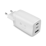 Carregador rápido com tripla porta 1 USB-A e 2 USB-C Fresh'n Rebel 67W cor cinzento-claro