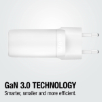 Carregador rápido com tripla porta 1 USB-A e 2 USB-C Fresh'n Rebel 67W cor cinzento-claro