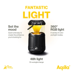 Coluna portátil 3 em 1 com luz 360° regulável e powerbank 10.000mAh cor preto quarta vista