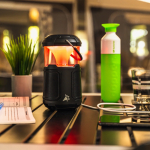 Coluna portátil 3 em 1 com luz 360° regulável e powerbank 10.000mAh cor preto oitava vista