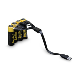 Pack de 4 pilhas AA recarregáveis com ligação USB-C de 2000mAh cor preto quarta vista