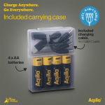 Pack de 4 pilhas AA recarregáveis com ligação USB-C de 2000mAh cor preto quinta vista
