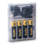 Pack de 4 pilhas AAA recarregáveis com ligação USB-C de 600mAh cor preto