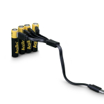 Pack de 4 pilhas AAA recarregáveis com ligação USB-C de 600mAh cor preto quarta vista