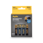 Pack de 4 pilhas AAA recarregáveis com ligação USB-C de 600mAh cor preto sétima vista