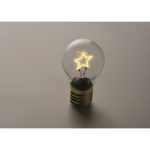 Lâmpada LED decorativa com design de filamento e a pilhas cor amarelo vista fotografia terceira vista