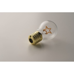 Lâmpada LED decorativa com design de filamento e a pilhas cor amarelo vista fotografia quinta vista