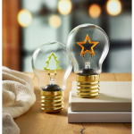 Lâmpada LED decorativa com design de filamento e a pilhas cor amarelo vista conjunto