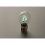Lâmpada LED decorativa com design de filamento e a pilhas cor verde fluorescente vista fotografia terceira vista