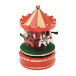 Mini caixa de música em madeira com carrossel de Natal giratório cor multicolor