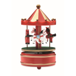 Mini caixa de música em madeira com carrossel de Natal giratório cor multicolor quinta vista