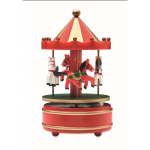 Mini caixa de música em madeira com carrossel de Natal giratório cor multicolor sexta vista